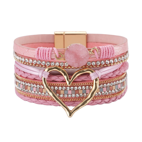 Sparkle & Heart Multi-Layer Magnetic Bracelet – The Perfect Gift of Love