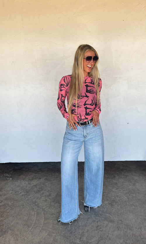 Wild Side Layering Mesh Top