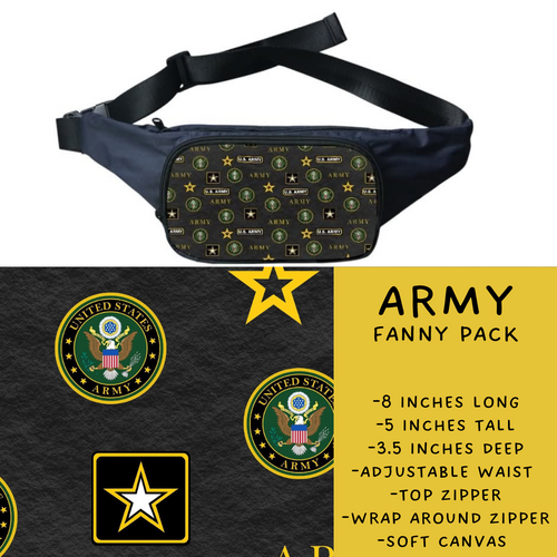 Batch #276 - Fanny Packs & Drawstring Backpacks - Closes 1/24 - ETA late March - Army Fanny Pack