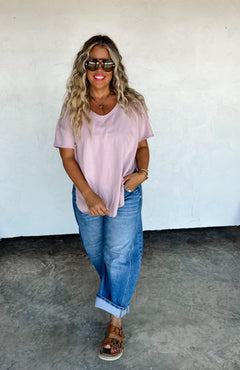 PREORDER- JOEY VNECK WASHED COTTON BOYFRIEND TEE