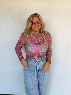 Lucky Girl Dress It Up Mesh Top