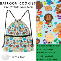 Batch #276 - Fanny Packs & Drawstring Backpacks - Closes 1/24 - ETA late March - Balloon Cookies Drawstring Backpack