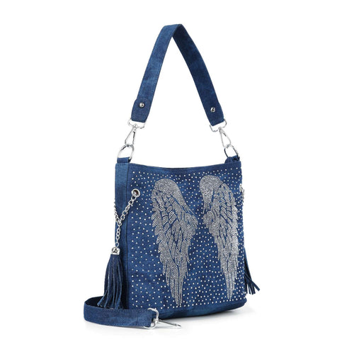 Wings Design Hobo Crossbody Handbag