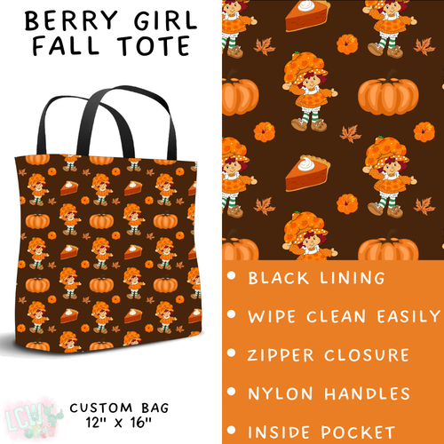 Batch #409 - Character Fall 2 - Closes 9/8 - ETA late October - Berry Girl Fall Tote