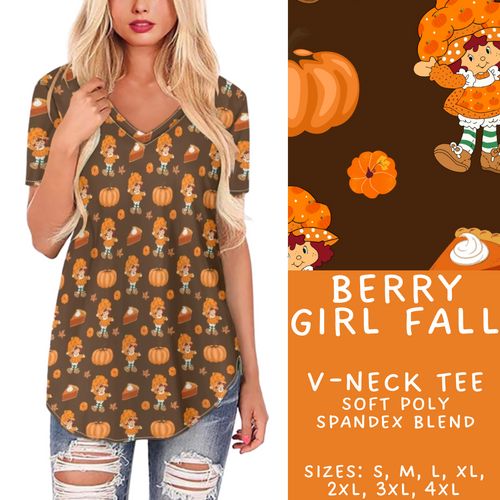 Batch #409 - Character Fall 2 - Closes 9/8 - ETA late October - Berry Girl Fall V-Neck Tee
