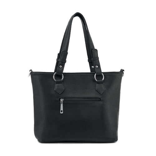 Midnight Bling Skull Rhinestone Tote Handbag