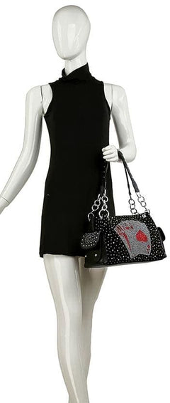 All In Rhinestone Playing Cards Handbag