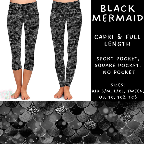 Batch #223 - Black Friday - Closes 10/18 - ETA mid Nov - Black Mermaid Full and Capri Length Leggings