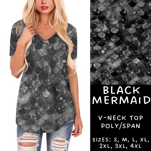 Batch #223 - Black Friday - Closes 10/18 - ETA mid Nov - Black Mermaid V-Neck Tee