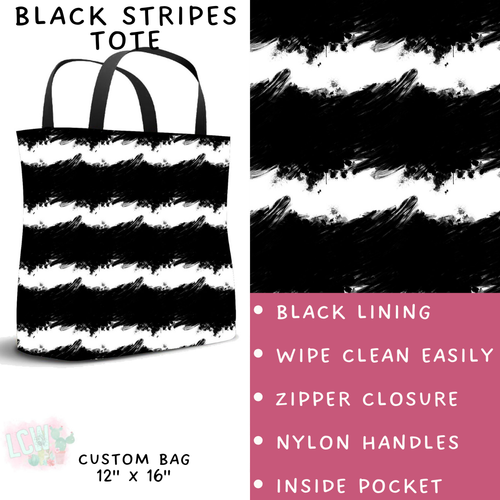 Batch #223 - Black Friday - Closes 10/18 - ETA mid Nov - Black Stripes Tote