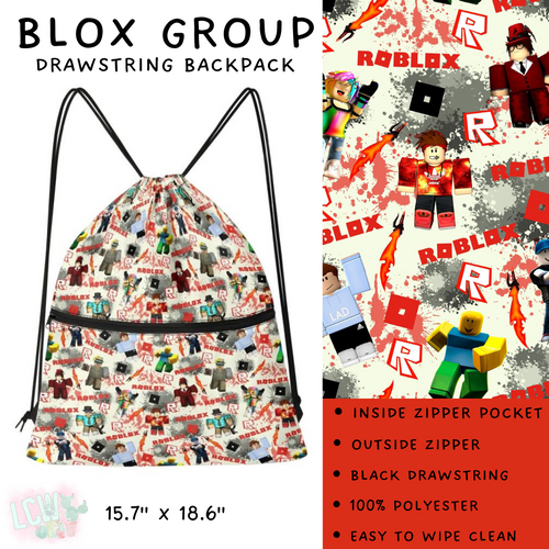 Batch #276 - Fanny Packs & Drawstring Backpacks - Closes 1/24 - ETA late March - Blox Group Drawstring Backpack