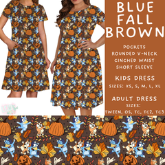 Batch #409 - Character Fall 2 - Closes 9/8 - ETA late October - Blue Fall Brown Womens & Girls Dresses