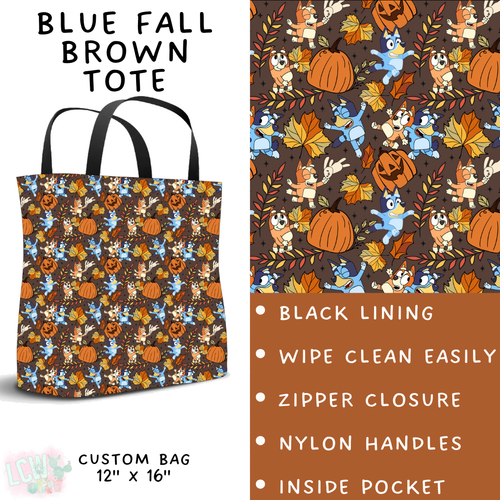 Batch #409 - Character Fall 2 - Closes 9/8 - ETA late October - Blue Fall Brown Tote