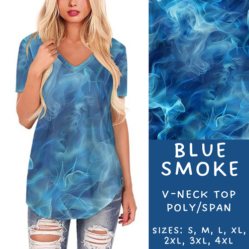 Batch #202 - Colorful Smoke Sets - Closes 9/18 - ETA early Nov - Blue Smoke V-Neck Tee