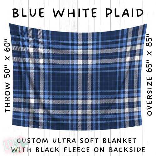 Batch #242 - Winter Wonderland Blankets - Closes 11/22 - ETA early Feb - Blue White Plaid Blanket