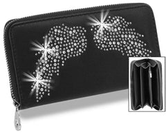 Wings Design Rhinestone Fashion Wallet - Bling and Practicality Combined