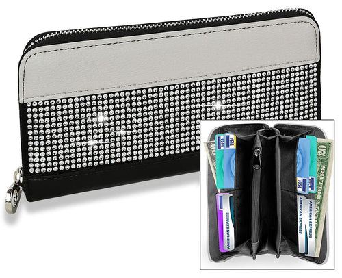 Sparkling Stone Accordion Wallet - Elegant and Functional Accessory