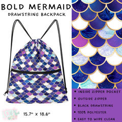 Batch #276 - Fanny Packs & Drawstring Backpacks - Closes 1/24 - ETA late March - Bold Mermaid Drawstring Backpack