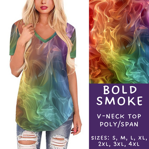 Batch #202 - Colorful Smoke Sets - Closes 9/18 - ETA early Nov - Bold Smoke V-Neck Tee