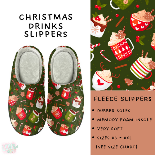 Batch #221 - Comfy Christmas Slippers - Closes 10/23 - ETA early Dec - Christmas Drinks Slippers