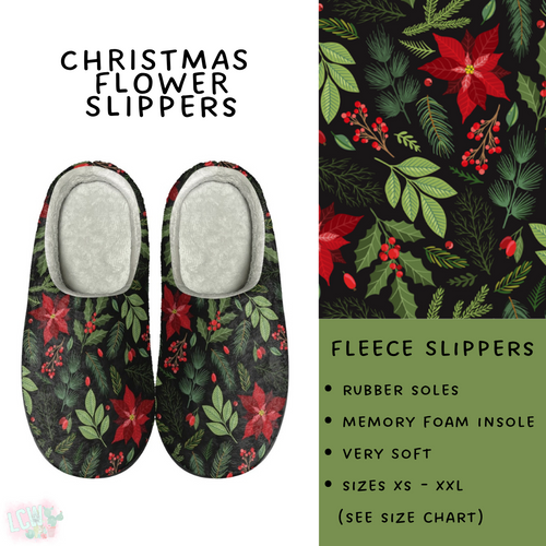 Batch #221 - Comfy Christmas Slippers - Closes 10/23 - ETA early Dec - Christmas Flower Slippers