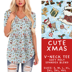 Batch #424 - Jingle All The Way - Closes 10/3 - ETA mid/late Nov - Cute Xmas V-Neck Tee