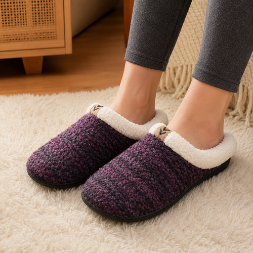 Cozy Knit Memory Foam Slippers