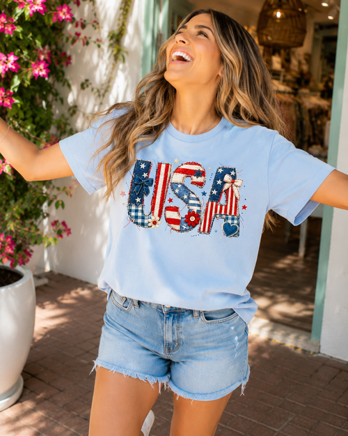 USA Patchwork Graphic Tee - TEE Of The Week Special