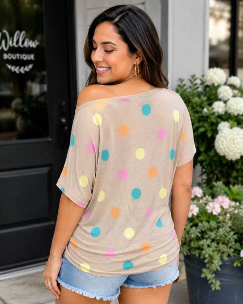 Pastel Polka Dot Oversized Top