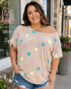 Pastel Polka Dot Oversized Top