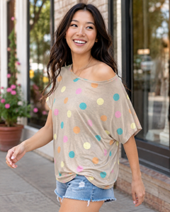 Pastel Polka Dot Oversized Top