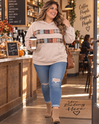 Patchwork Plaid Stripe Hoodie – Taupe