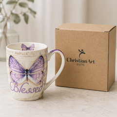 Mug Purple Butterfly Blessed Jer. 17:7