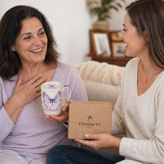 Blessed Purple Butterfly Scripture Mug