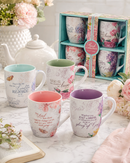 Mug Set 4pc Floral Inspirations