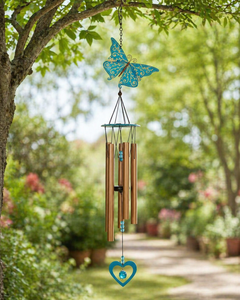 Gold Butterfly Garden Wind Chime