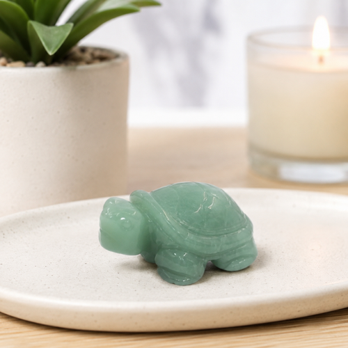 Green Aventurine Crystal Turtle – Gemstone Decor