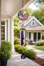 Stars & Liberty Eagle Stained Glass Wind Chime — 40"