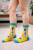 Let It Bee Honeycomb Crew Socks