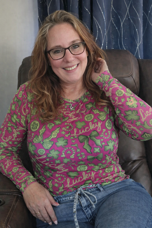 Lucky Girl Dress It Up Mesh Top