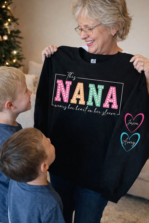 Custom “Wears Her Heart on Her Sleeve” Sweatshirt