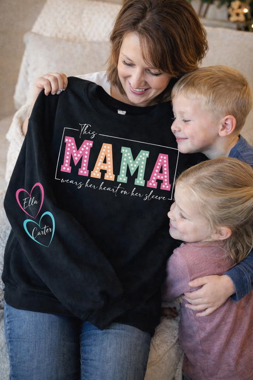 Custom “Wears Her Heart on Her Sleeve” Sweatshirt