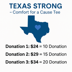 Texas Strong – Comfort for a Cause Graphic Tee | Flood Relief Donation Shirt