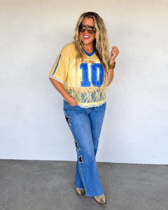 Bleacher Babe Lace Jersey Top
