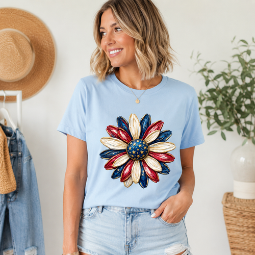 Patriotic Daisy Graphic Tee