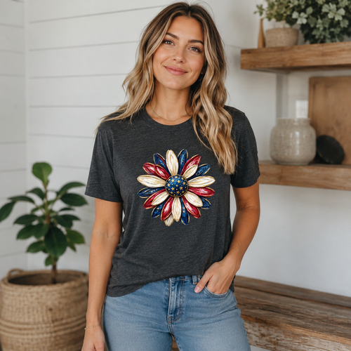 Patriotic Daisy Graphic Tee