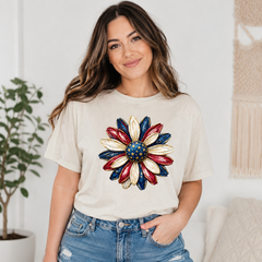 Patriotic Daisy Graphic Tee