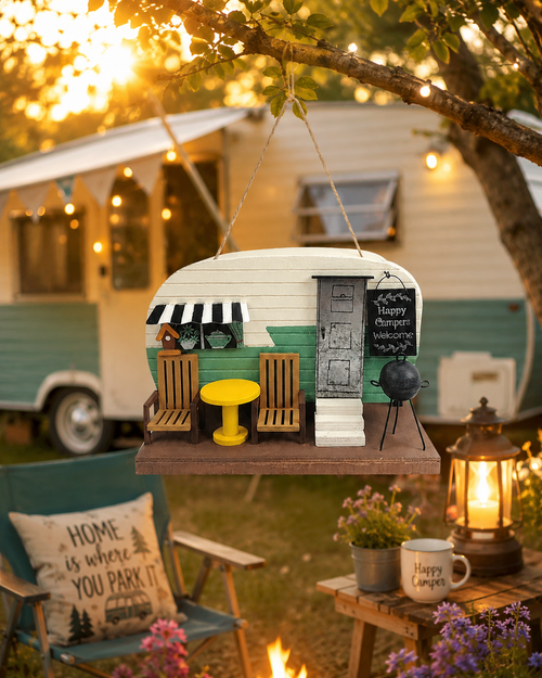 Retro Camper Decorative Birdhouse