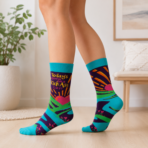 Today’s Gonna Be a Kick-Ass Day Women’s Crew Socks