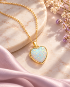 Heart of Opal Mia Locket | 18kt Gold Vermeil
